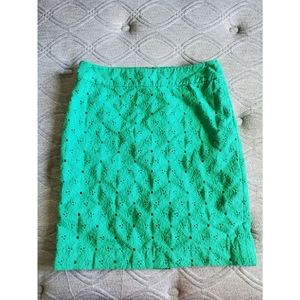 Talbots Petites Eyelet Floral Lace Pencil Skirt